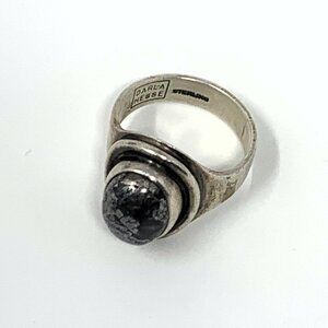 Darla Hesse Sterling Silver with Pyrite Cabochon Size 6